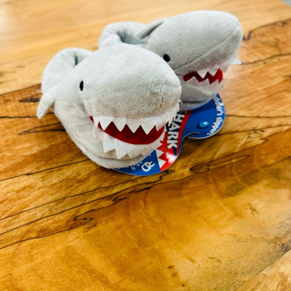 Shark Plush Slippers for Kids - Gray (T1)